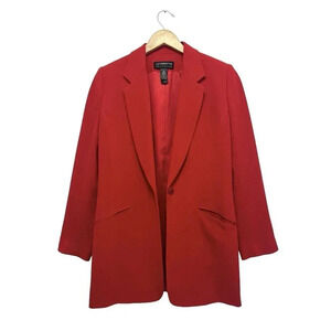 Liz Claiborne Collection Red Wool Long Sleeve Oversized Blazer Jacket VTG Size 6